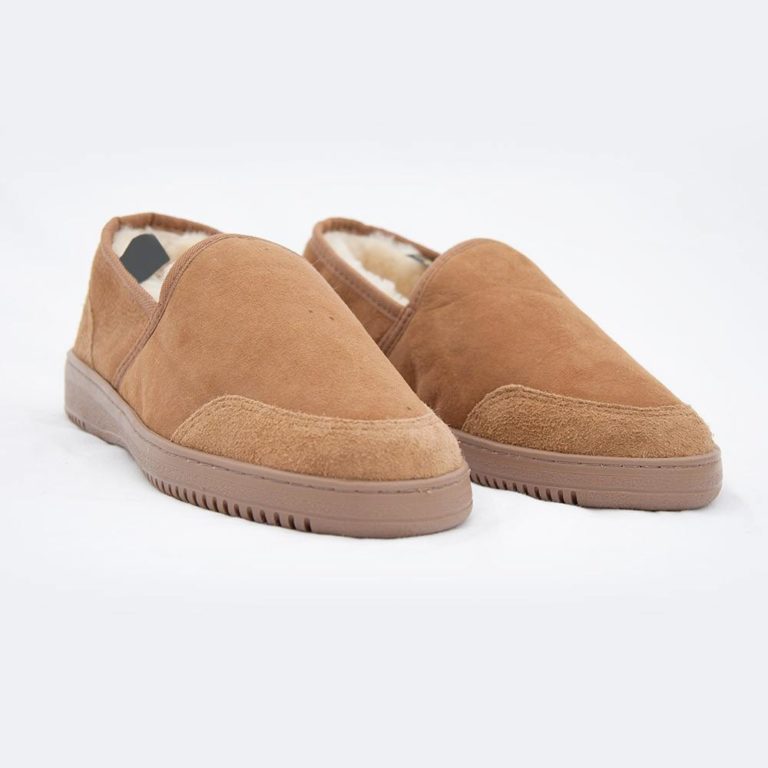 mens tan sheepskin slippers